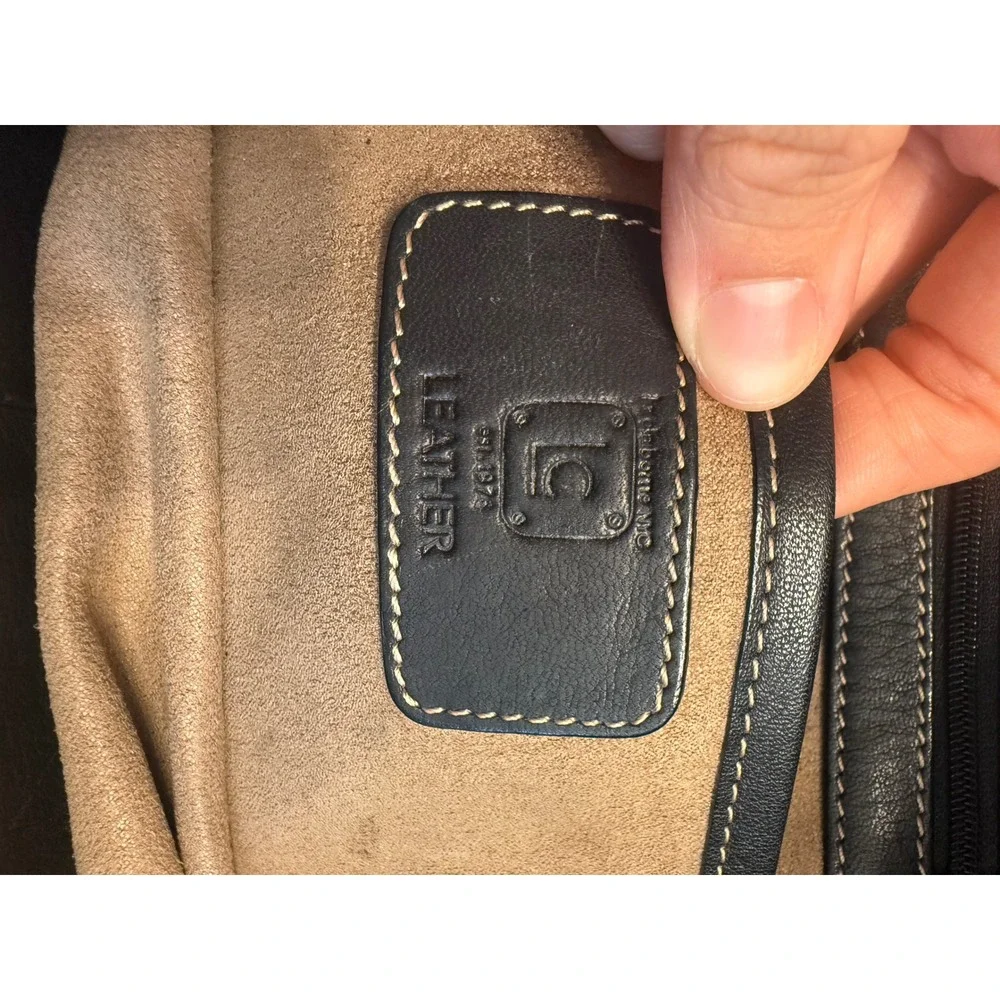 Liz Claiborne Messenger Bag Womens Large Black Leather Crossbody Laptop Satchel